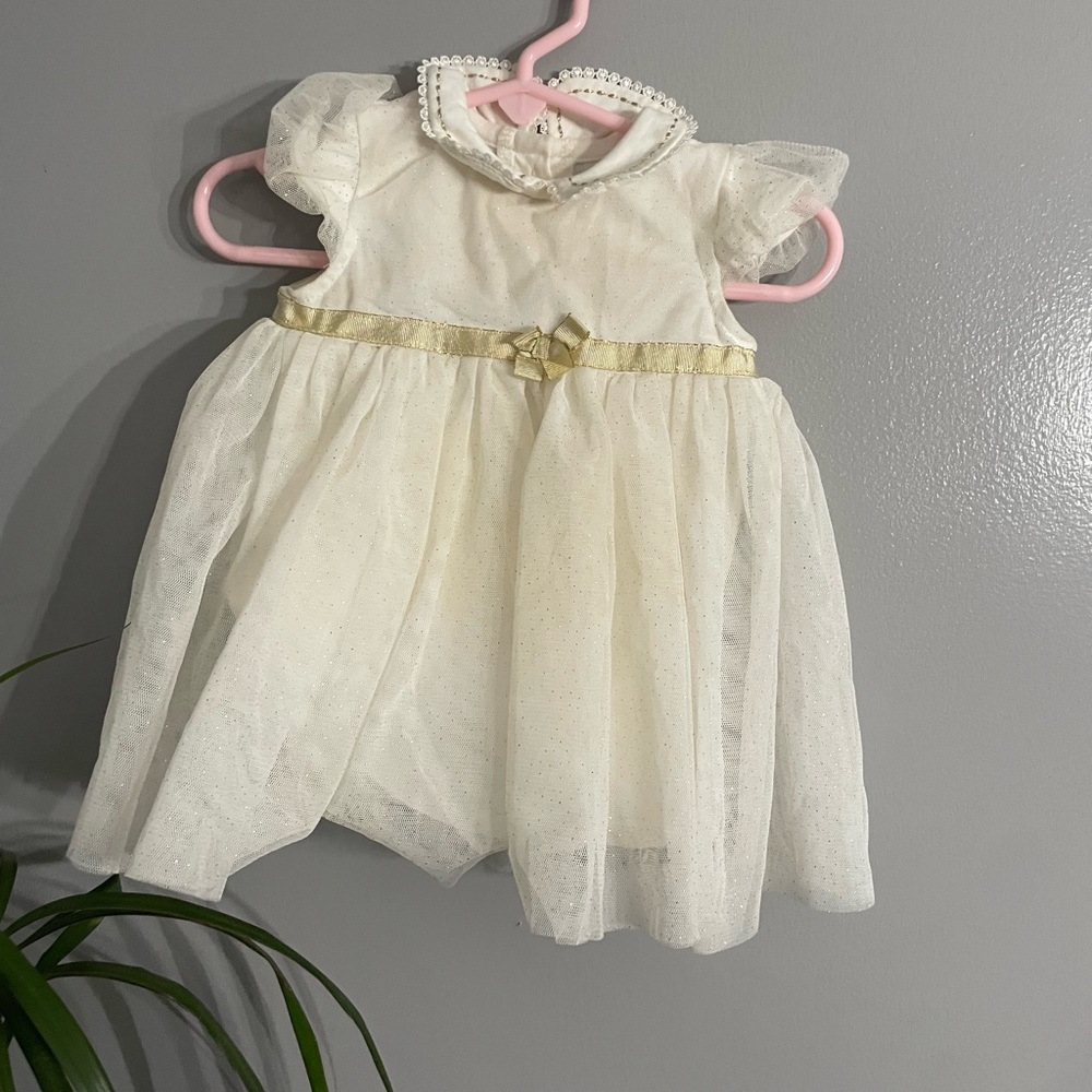 Gold ivory little girl dress